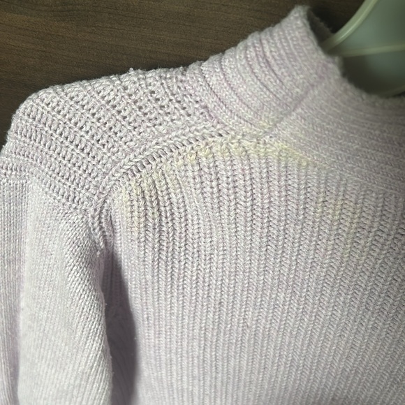 Banana Republic Women's Lavender Crop Sweater, yellow spot in the back shoulder - Picture 3 of 4